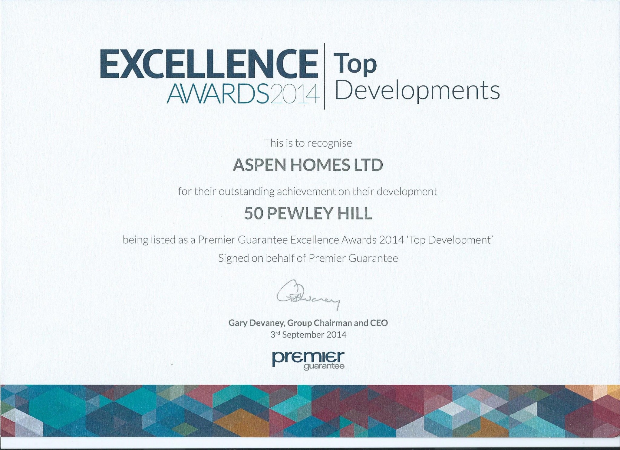 Premier Guarantee Awards 2014