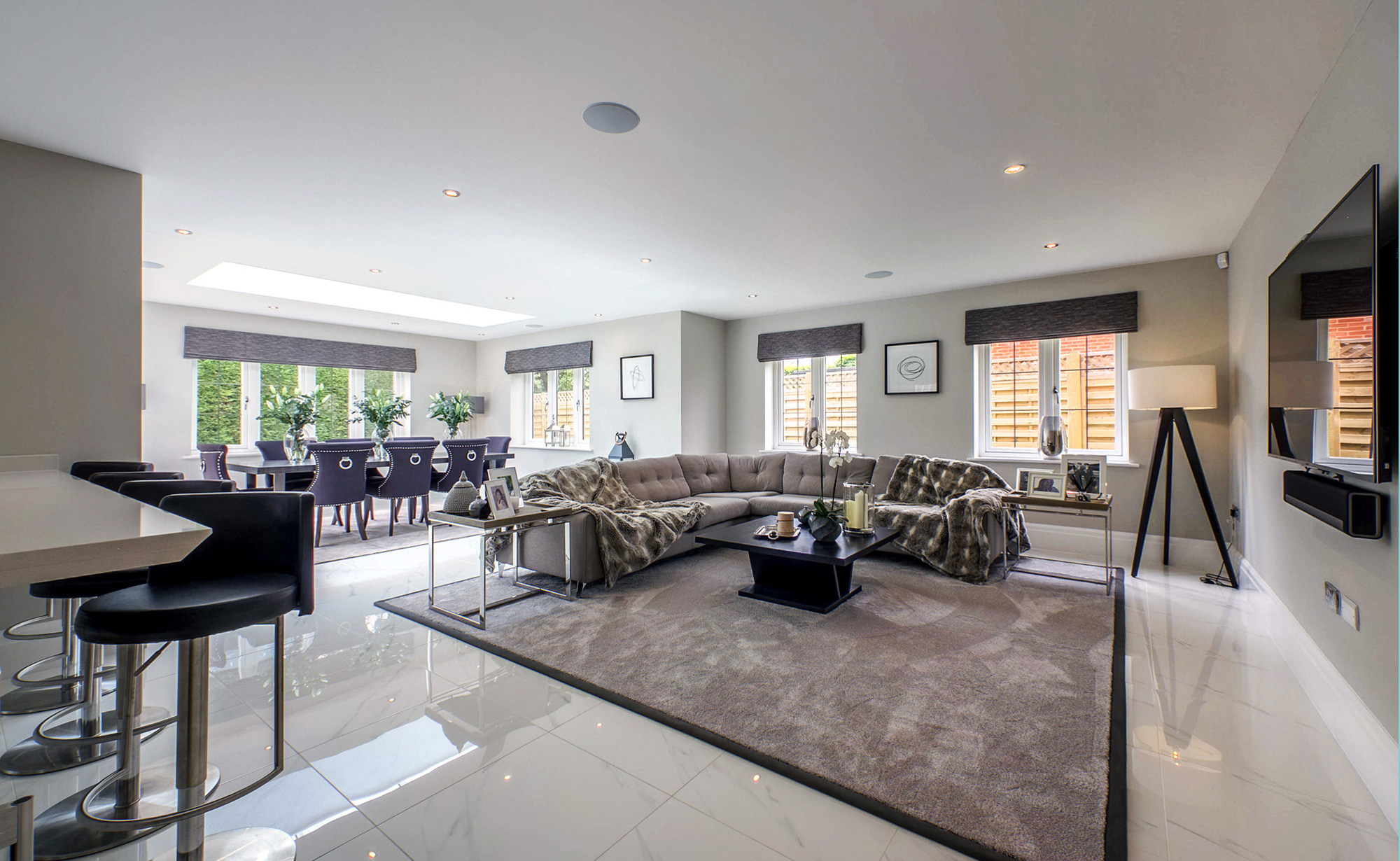 Open plan living area in Pewley Heights