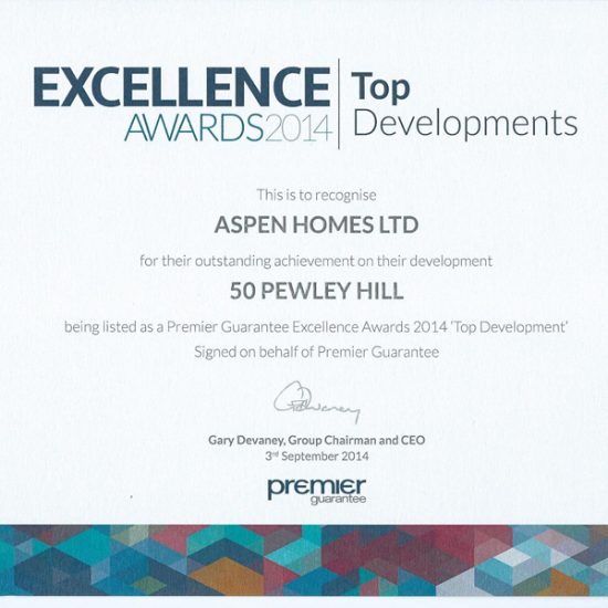 Premier Guarantee Excellence Awards - Top Development