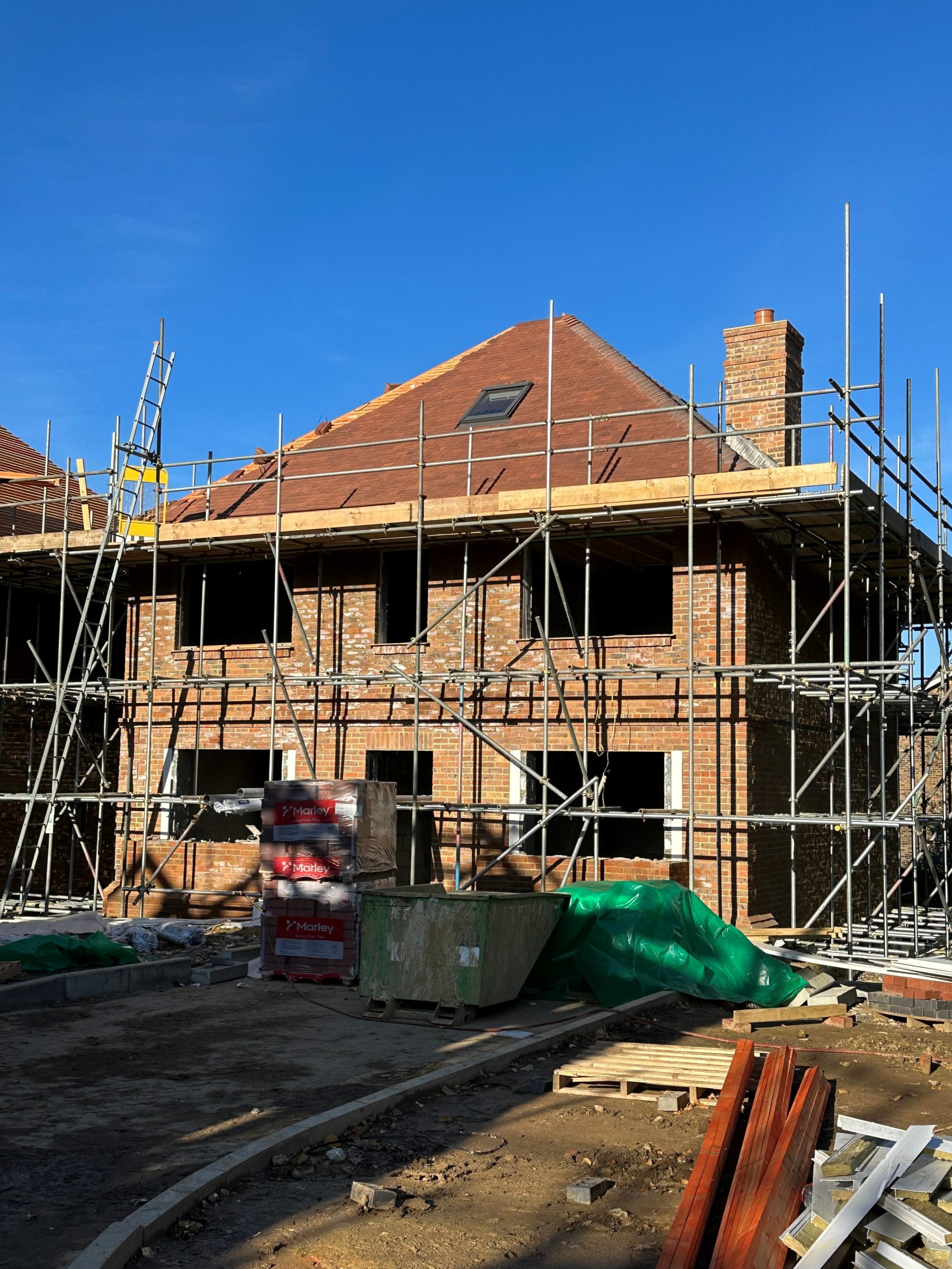 Roofing works at Tretower House